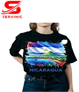 Camiseta Negra Personalizada – Bandera de Nicaragua